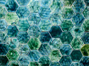 Hexagony duże 13 cm x 14 cm Zielone z roślinami
