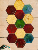 Hexagony duże 13 cm x 14 cm Multikolor