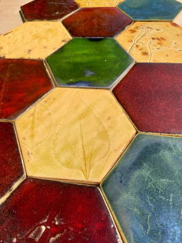Hexagony duże 13 cm x 14 cm Multikolor