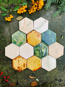 Hexagony małe 8 cm Sample Miód i zieleń