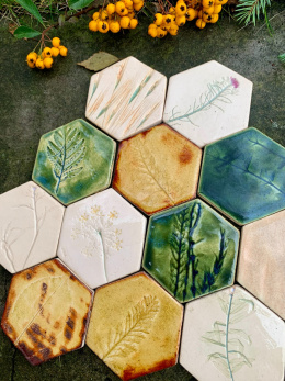 Hexagony małe 8 cm Sample Miód i zieleń