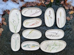 Talerz podłużny ok 22 cm Zatrzymaj lato z roślinami