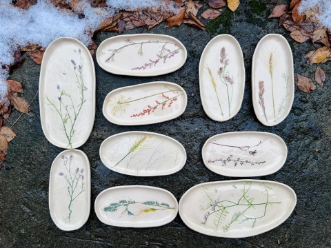 Talerz podłużny ok18 cm Zatrzymaj lato z roślinami