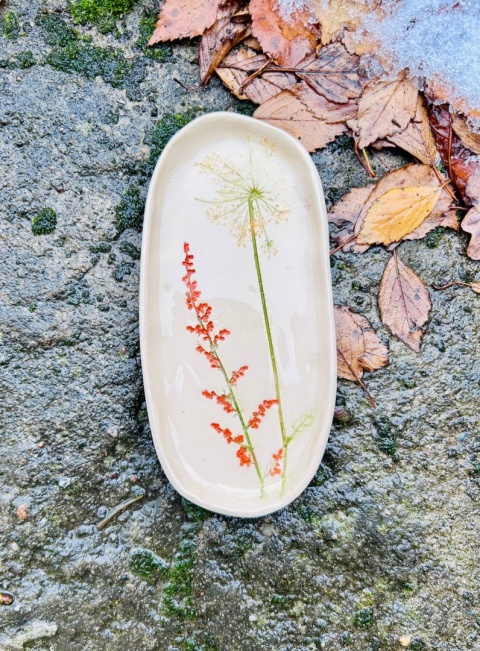 Talerz podłużny ok18 cm Zatrzymaj lato z roślinami